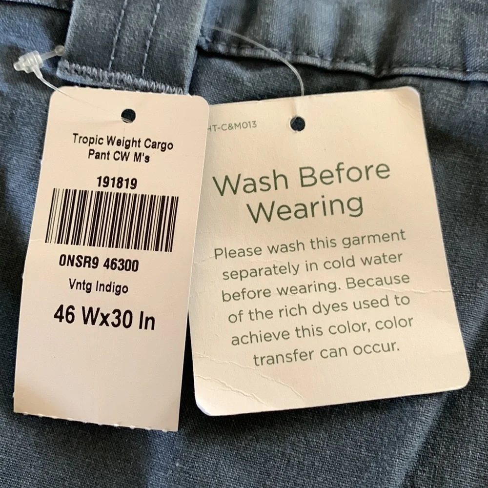 L.L. Bean Vintage New Old Stock Tropic Weight Cargo Comfort Waist Pant In Indigo